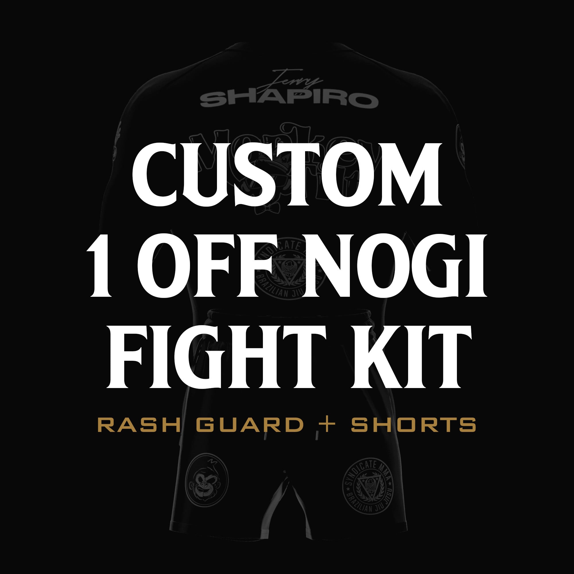 Custom one off nogi BJJ Jiu jitsu fight kit Rashguard and grappling fight shorts by Eagr Ones